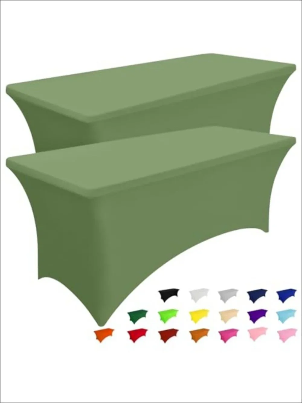2 Pack Spandex Table Cloth 6FT Elastic Fitted Rectangular Tablecloth
